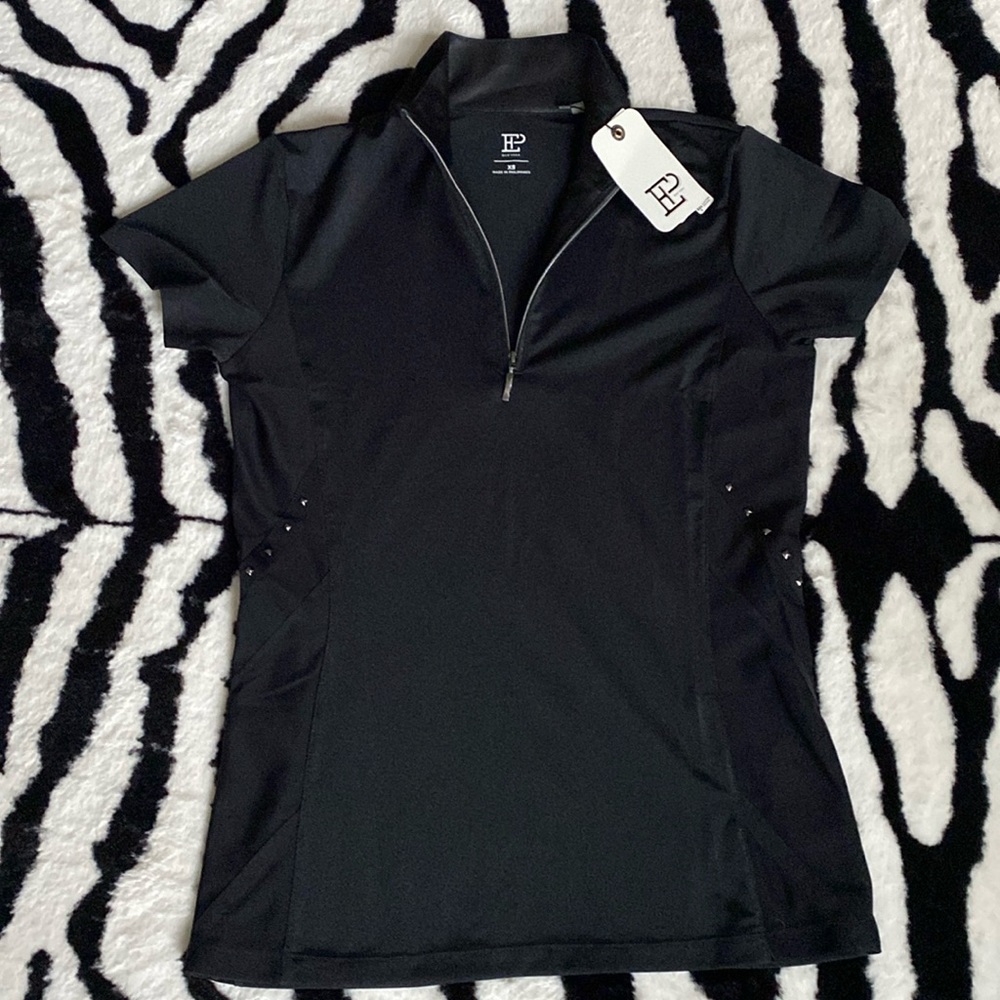 😍EP PRO NY Golf ⛳️ Top w/ FAUX LEATHER detail/Studs -XS!